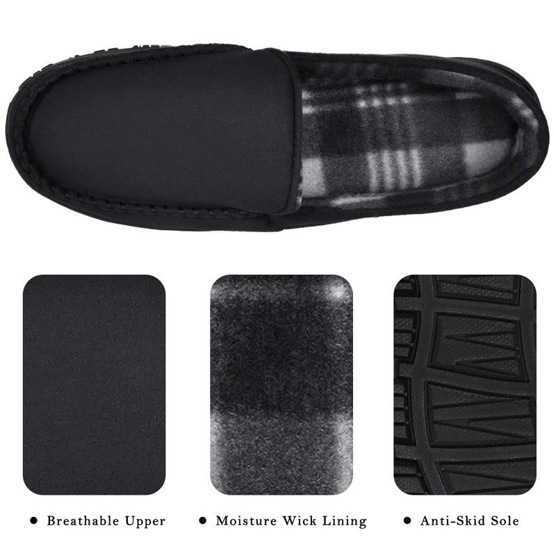 MIXIN Slippers for Men House Shoes Moccasin with Comfortable Memory Foam Indoor Outdoor black 10 - Image 5